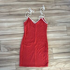 Red White Mini Dress Medium